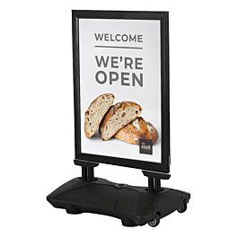 Win Pro Sign Black WindPro Pavement Sign with Wheels